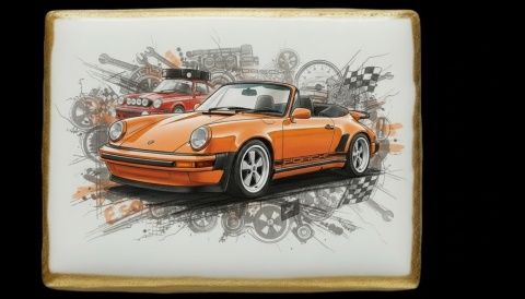 Ciastko lukier Auto Fan PASJA  Porsche 911