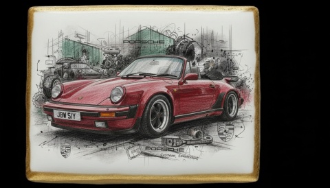 Ciastko lukier Auto Fan PASJA Porsche Classic Elegance