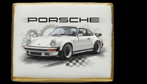 Ciastko lukier Auto Fan PASJA Porsche Dynamiczne Marzenie