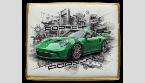 Ciastko lukier Auto Fan PASJA Porsche Dynamiczny Zryw