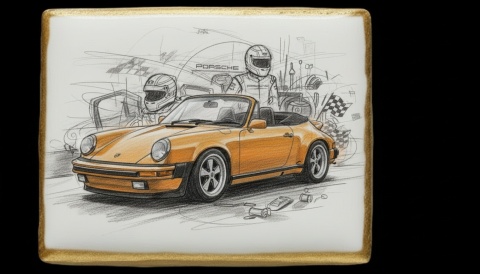 Ciastko lukier Auto Fan PASJA  Porsche Legend