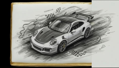 Lukrowane Ciastko Prezent MOTO Fana Porsche w Ruchu AUTO dla Mężczyzny