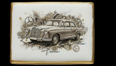 Ciastko lukier Auto Fan PASJA RETRO ELEGANCJA NA KÓŁKACH
