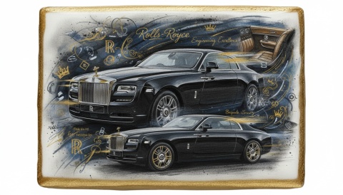Ciastko lukier Auto Fan PASJA RollsRoyce w Ruchu