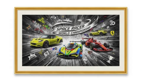 Lukrowane Ciastko Prezent MOTO Fana Space Racer Championship AUTO dla Mężczyzny