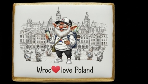 Ciastko lukier Pamiątka  Wrocławski krasnal turysta na tropie przygód!