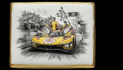 Lukrowane Ciastko Prezent MOTO Fana Zwycięski Wyścigowy Symbol AUTO dla Mężczyzny
