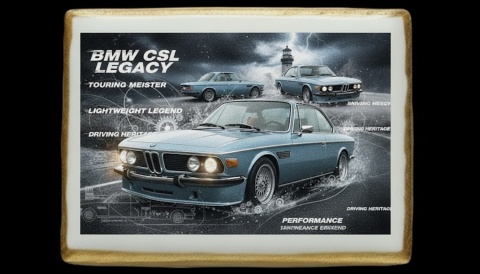 Ciastko lukier Auto Fan PASJA BMW CSL LEGACY