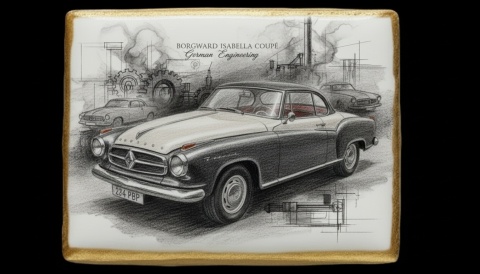 Ciastko lukier Auto Fan PASJA Borgward Isabella Coupé