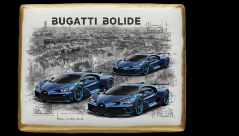 Ciastko lukier Auto Fan PASJA Bugatti Bolide
