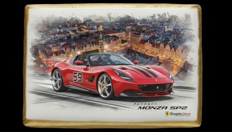 Ciastko lukier Auto Fan PASJA FERRARI MONZA SP2