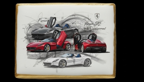 Ciastko lukier Auto Fan PASJA  Ferrari w Ruchu