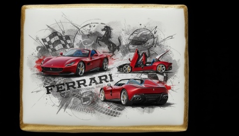 Ciastko lukier Auto Fan PASJA Ferrari w Ruchu