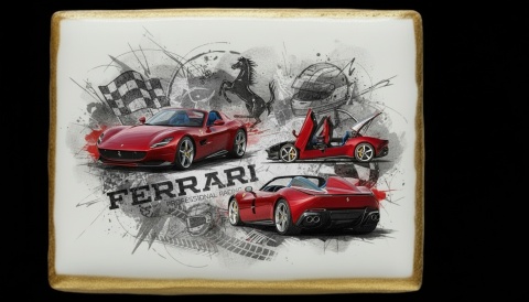 Ciastko lukier Auto Fan PASJA Ferrari w Ruchu