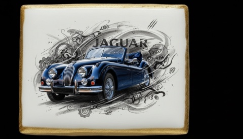Ciastko lukier Auto Fan PASJA  Jaguar
