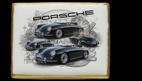 Ciastko lukier Auto Fan PASJA Klasyczna Elegancja Porsche