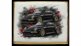 Ciastko lukier Auto Fan PASJA  Klasyczne Porsche