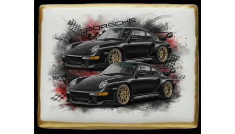 Ciastko lukier Auto Fan PASJA  Klasyczne Porsche