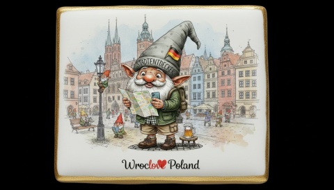 Ciastko lukier Pamiątka  Krasnal wrocławski Turystyczny As Wrocławia

W