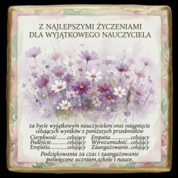 Ciastko lukier Życzenia napisz personalizuj  Kwiatowa Symfonia dla Nauczyciela  Kwiaty Bakegr