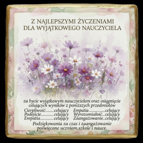 Ciastko lukier Życzenia napisz personalizuj  Kwiatowa Symfonia dla Nauczyciela  Kwiaty Bakegr