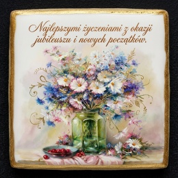 Ciastko lukier Życzenia napisz personalizuj  Kwiatowy Bakegram Słodki Akcent Twoich Życzeń