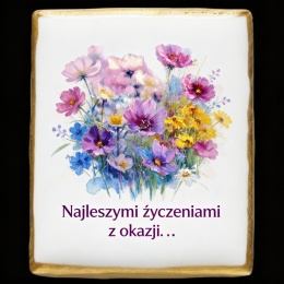 Ciastko lukier Życzenia napisz personalizuj  Kwiaty Bakegram Ciasteczko, które mówi więcej ni
