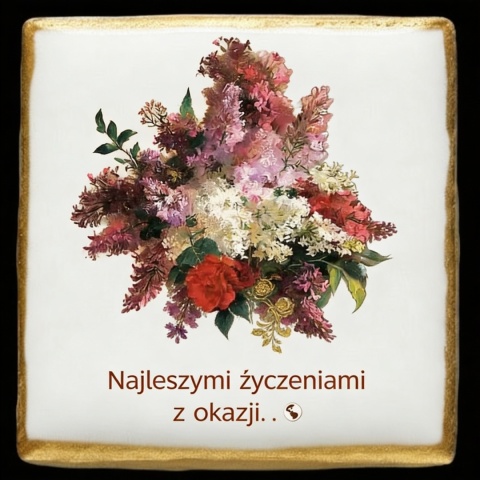 Ciastko lukier Życzenia napisz personalizuj  Kwiaty Bakegram Ciasteczkowe Życzenia z Duchem K