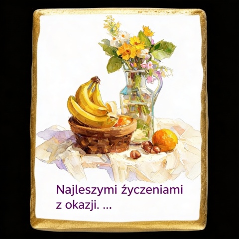 Ciastko lukier Życzenia napisz personalizuj  Kwiaty Bakegram Owoc życzeń!

Nasz Bakegram to