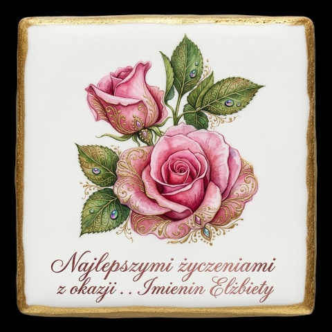 Ciastko lukier Życzenia napisz personalizuj  Kwiaty Bakegram Słodki Entuzjazm i Wzruszenie