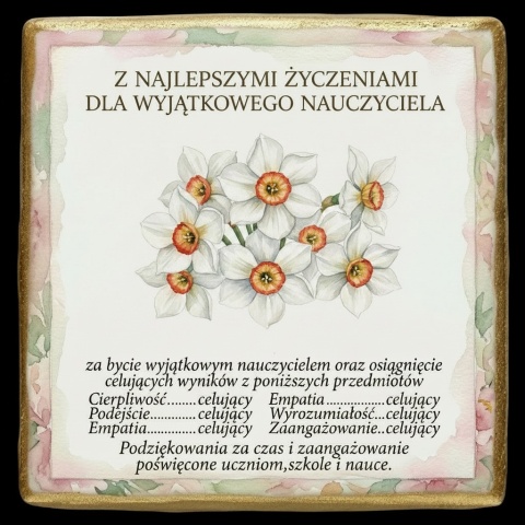 Ciastko lukier Życzenia napisz personalizuj  Kwiaty Bakegram Słodki Ukłon w Stronę Edukacji