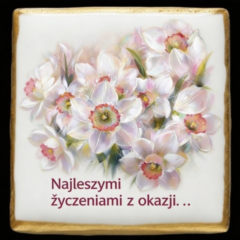Ciastko lukier Życzenia napisz personalizuj  Kwiaty Bakegram Słodki bukiet emocji

Czyż nie