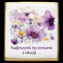 Ciastko lukier Życzenia napisz personalizuj  Kwiaty Bakegram Słodki wyraz wdzięczności!

