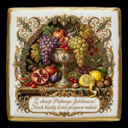 Ciastko lukier Życzenia napisz personalizuj   Kwiaty Bakegram Słodkie Uśmiechy na Jubileusz!