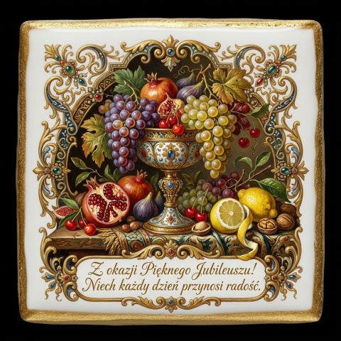 Ciastko lukier Życzenia napisz personalizuj   Kwiaty Bakegram Słodkie Uśmiechy na Jubileusz!
