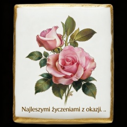Ciastko lukier Życzenia napisz personalizuj  Kwiaty Bakegram Słodkie Życzenia w Każdym Kęsie*