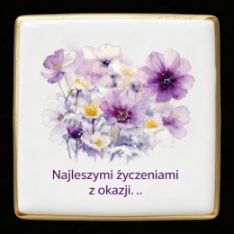 Ciastko lukier Życzenia napisz personalizuj   Kwiaty Bakegram  Słodkie Życzenia w Rozkwicie
