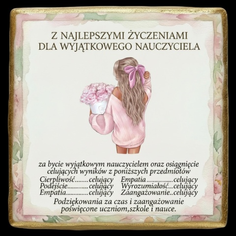 Ciastko lukier Życzenia napisz personalizuj  Kwiaty Bakegram Słodkości dla Nauczyciela

A