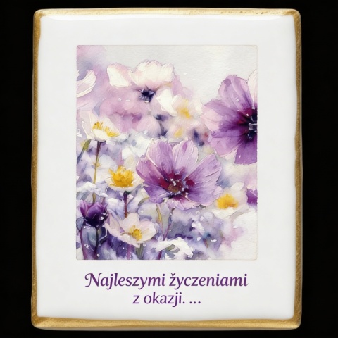 Ciastko lukier Życzenia napisz personalizuj  Kwiaty Bakegram Smakowita Alternatywa Przesłania