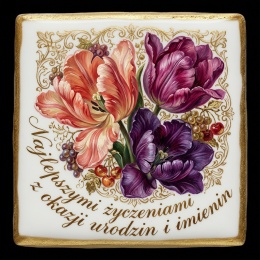 Ciastko lukier Życzenia napisz personalizuj  Kwiaty Bakegram Urodzinowe cuda w ciasteczkowej