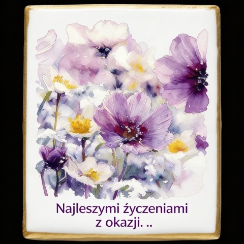 Ciastko lukier Życzenia napisz personalizuj  Kwiaty Bakegram Wyjątkowe życzenia w formie słod