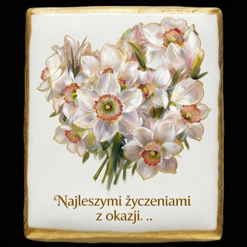 Ciastko lukier Życzenia napisz personalizuj  Kwiaty Bakegram Zamiast Bukietu, Słodki Testamen