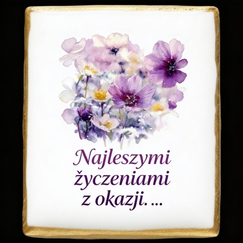 Ciastko lukier Życzenia napisz personalizuj  Kwiaty Bakegram  słodki telegram pełen emocji!
