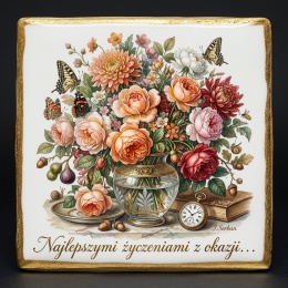 Ciastko lukier Życzenia napisz personalizuj Kwiaty Bakegram Piekny bukiet z życzeniami