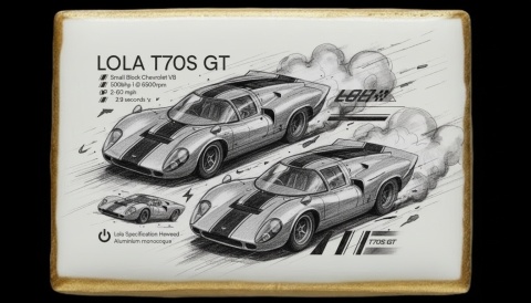 Ciastko lukier Auto Fan PASJA LOLA T70S GT
