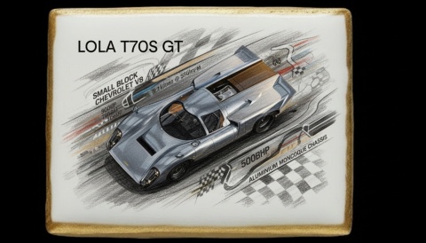 Ciastko lukier Auto Fan PASJA LOLA T70S GT