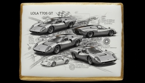 Lukrowane Ciastko Prezent MOTO Fana LOLA T70S GT AUTO dla Mężczyzny