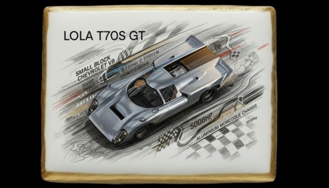 Ciastko lukier Auto Fan PASJA LOLA T70S GT