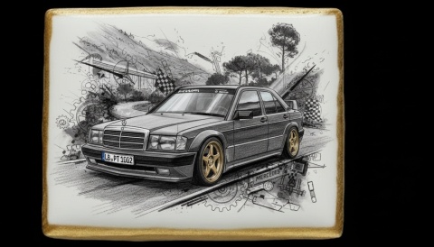 Ciastko lukier Auto Fan PASJA MercedesBenz 190E Evolution