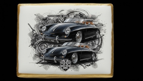 Ciastko lukier Auto Fan PASJA PORSCHE 356